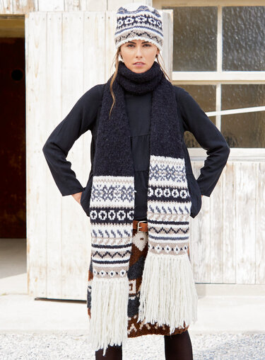 Voluminöser Schal und passende Mütze - Stricken