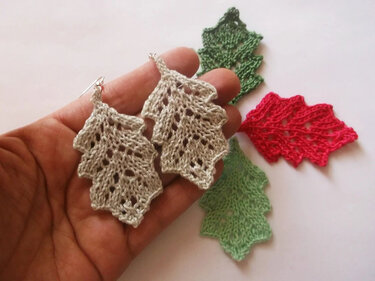 Lace earrings - Knitting