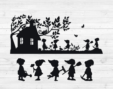 Plotterdatei Zwerg Welt, SVG zum selber plotten - Plotting