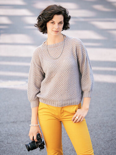 Pulli in Silber mit Persianermuster - Stricken