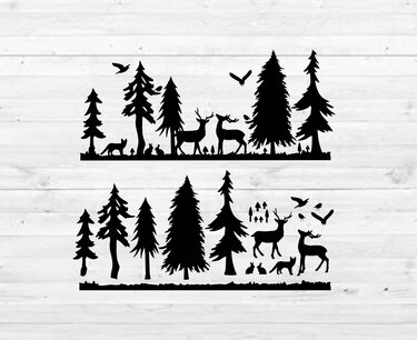 Plotterdatei Waldtiere SVG, Hirsch, Kaninchen, Fuchs, zum selber plotten - Plotting
