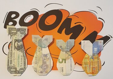 Origami Geldschein (Geld)Bombe (**) - Basteln