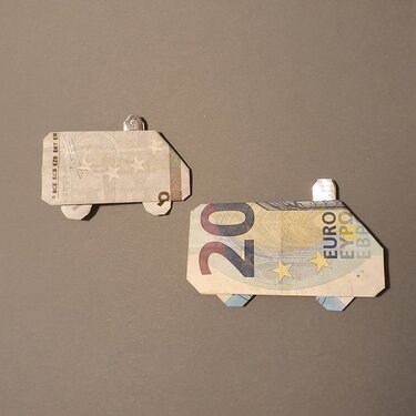 Origami Geldschein Polizeiwagen (**) - Basteln