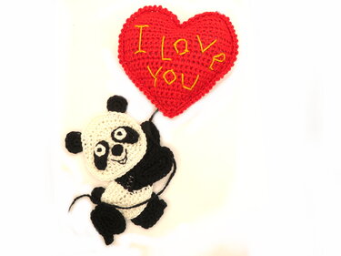 Panda crochet pattern applique