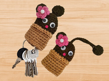 A Crochet cactus keychain PDF pattern