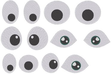 Stickdatei - Augen für Kuscheltiere Kissen Bettschlagen