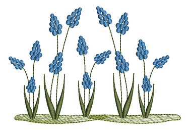 Stickdatei Traubenhyazinthen kleines SET - Sticken