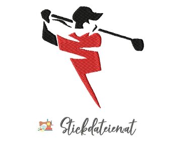 Golf Stickdatei, Stickdatei für Rahmengröße 10x10, Sportstickdatei - Sticken