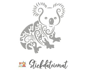 Koala Stickdatei, Australien Stickdatei, Tiergarten, Zoo Stickdatei - Sticken