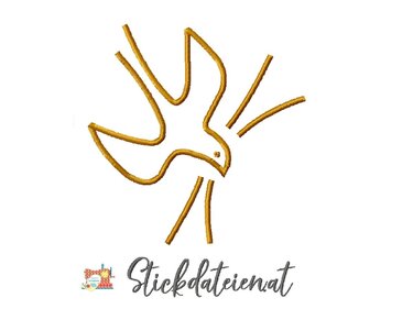 Stickdatei für Taufe, Taube Stickdatei 10x10, Maschinensticken