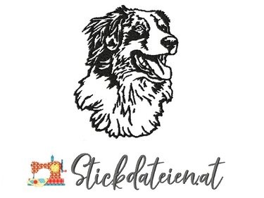 Australian Shepherd Stickdatei, Aussie Stickdatei, Stickdatei Hunderasse