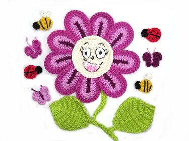 Flower crochet pattern applique