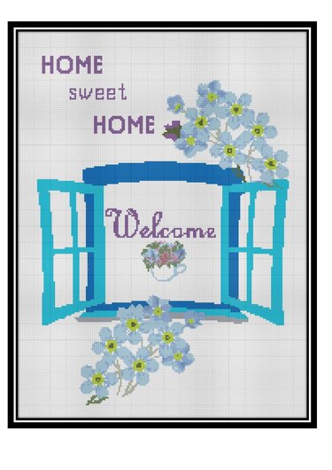 Home decor,cross stitch pattern,window cross stitch - Embroidery