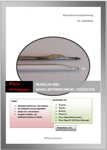 Tauschen der Nadelsperrschiene Brother Toyota Empisal Silver Reed Novaknit - Stricken