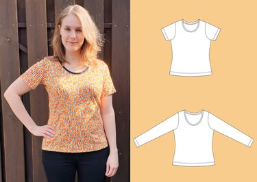 Shirt Maja - Crew Neckline in 2 Sizes and Various Sleeve Lengths Sewing