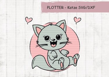 NEU Plotterdatei süße Katze - Plotting