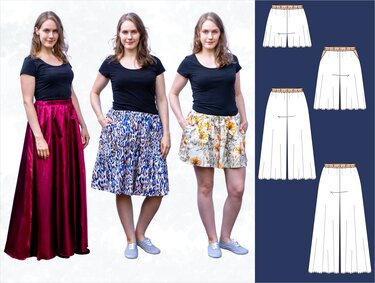 Ronja Harem Pants or Cullottes – Wide-Leg Pants EU 34–50 / US 2–20