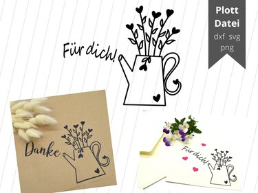 Plotterdatei Kanne Herzen für dich - Plotting