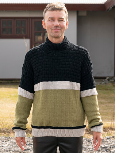 Gestreifter Herrenpulli - Stricken