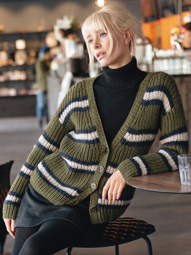 Gestreifte Patentmusterjacke