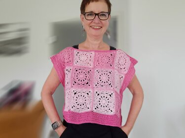 Häkelanleitung Sommerpulli / Granny Square Pulli / Westover