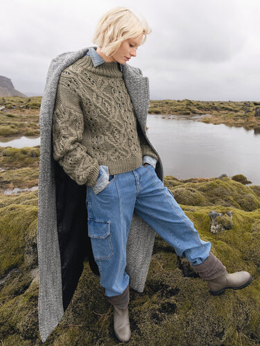 Pulli im Zopf-Lochmuster - Stricken