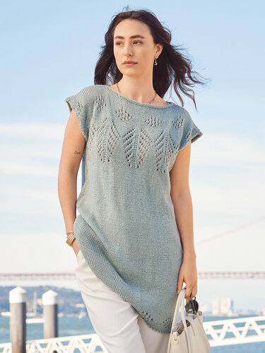 Minikleid mit Ajourmuster und glatt rechts in Mintgrün