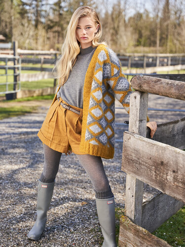 Aufsehen erregende Rautenmuster-Jacke - Stricken