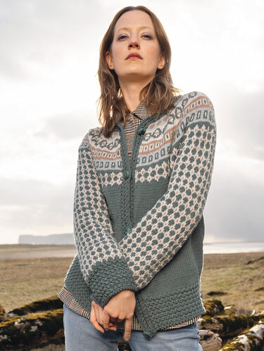 Jacke mit Jacquardpasse - Stricken