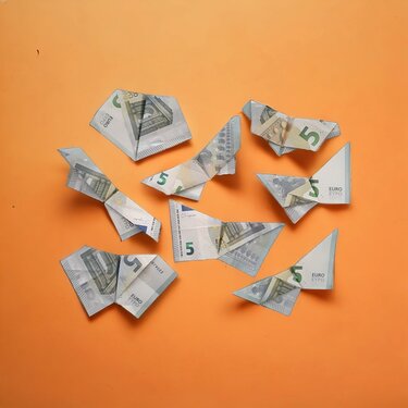Origami Geldschein Schmetterlinge - Basteln