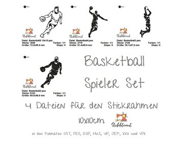 Stickdatei Basketball, Stickdatei Set NBA, Stickdatei 10x10 Basketball