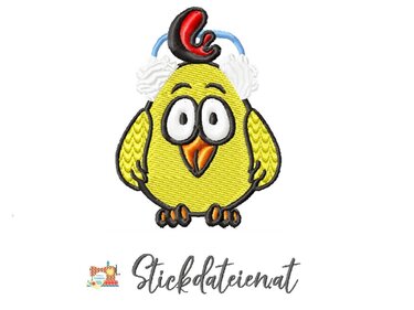Stickdatei Küken, Stickdatei Advent, lustige Stickdatei Weihnachten - Sticken