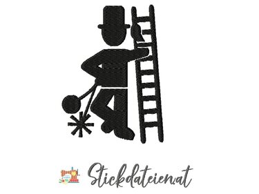 Stickdatei Rauchfangkehrer, Stickdatei 10x10, Glücksbringer Stickdatei - Sticken