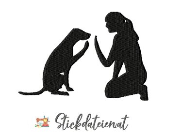 Stickdatei High 5, Hundesport Stickdatei, Hundeliebe Stickdatei, Hunderasse - Sticken