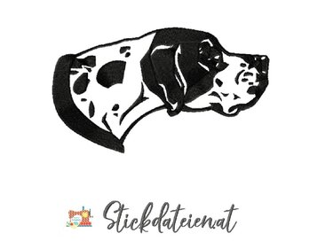 Doggenkopf Stickdatei, Hunderasse Stickdatei in 2 Größen - Sticken