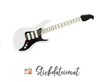 Stickdatei E-Gitarre, Musik Stickdatei 13x18, Gitarren Stickdatei - Sticken