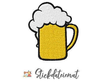 Bierkrug STICKDATEI, Prost Stickdatei, Oktoberfest Datei, 10x10 Stickdatei - Sticken