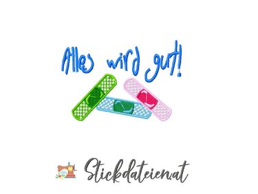 Stickdatei alles wir gut, Krankenschwester Stickdatei, Krankenhaus Stick - Sticken