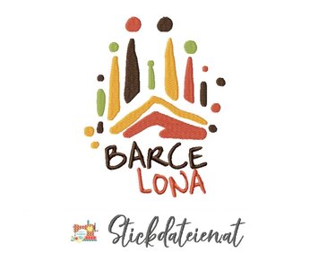 Barcelona Stickdatei, Sagrada Familia, Stickdatei Barcelona Skyline - Sticken