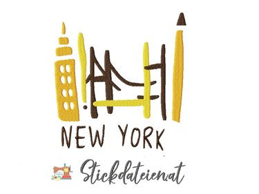 Stickdatei Brooklyn Bridge, New York, USA Stickvorlage in 3 Größen - Sticken