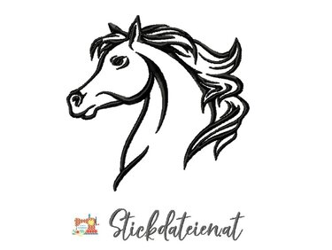 Stickdatei Pferdekopf, Stickdatei Pferd, digitale Stickdatei - Sticken