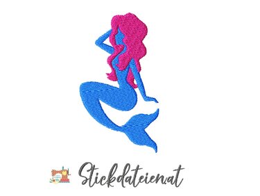 Stickdatei Meerjungfrau, Stickvorlage 10x10, Maschinensticken