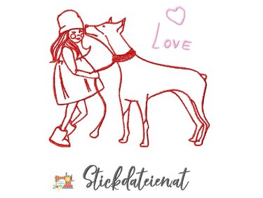 Stickdatei für Hundefreunde, Hundeliebe Stickdatei 10x10, Hunderassen - Sticken