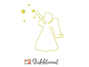 Schutzengel Stickdatei, Engel Stickdatei 10x10 doodle, maschinensticken