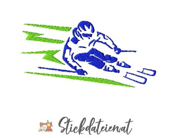 Schifahrer Stickdatei, Stickdatei Wintersport, Stickdatei in 3 Größen