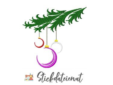 Stickdatei Christbaumkugeln, Weihnachten Stickdatei, Advent - Sticken