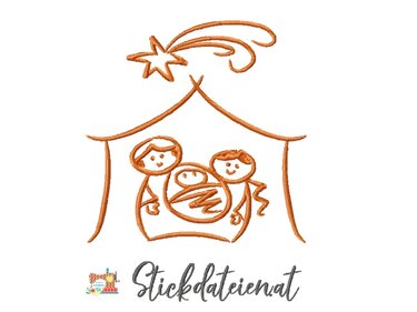 Stickdatei Heilige Familie, Weihnachten Stickdatei 10x10, Maschinensticken