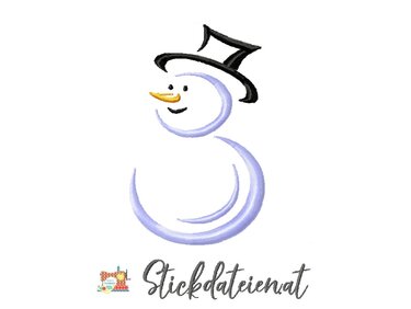 Stickdatei Schneemann, Weihnachten Stickdatei 10x10, Maschinensticken