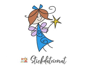 Fee Stickdatei in 2 Größen, Stickdatei Märchen, Stickvorlage Fabelwesen - Sticken