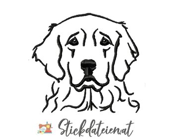 Stickdatei Golde Redriever , Hunderassen Stickdatei, Maschinensticken